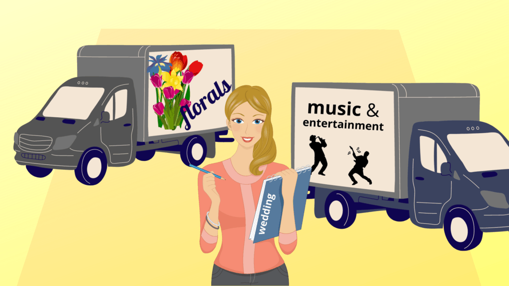 27 Questions To Ask Before You Hire A Wedding Planner 4 Wedding planner with floral and entertainment trucks.