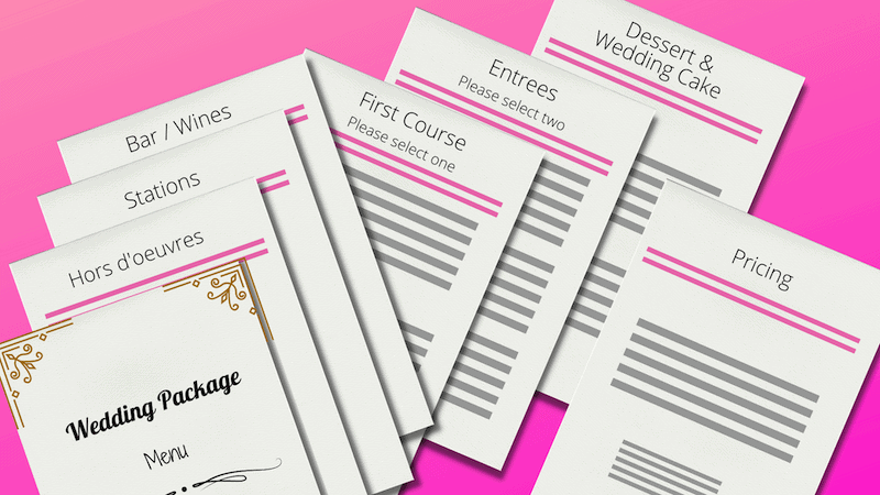What Questions To Ask A Wedding Venue 1 Wedding menu options and pricing details