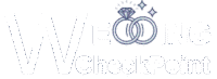 Logo for Wedding CheckPoint featuring two interlocking rings with a diamond and sparkle icons above the brand name