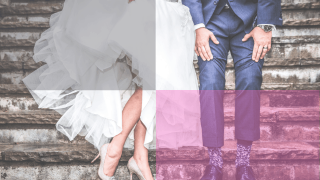 How To Negotiate With Wedding Vendors (Do's And Don'ts) 2 Bride and groom sitting on stairs.