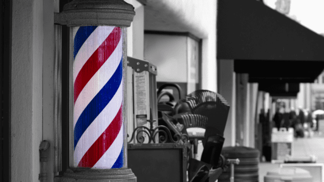 Wedding Planning For The Groom: The No-Stress Guide to Nailing Your Role! 5 Barber pole with red and blue stripes