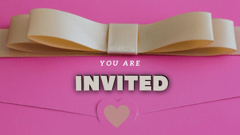 Wedding RSVPs - How to Politely Ask Guests If They're Coming to Your Wedding 4 Pink invitation with bow and heart