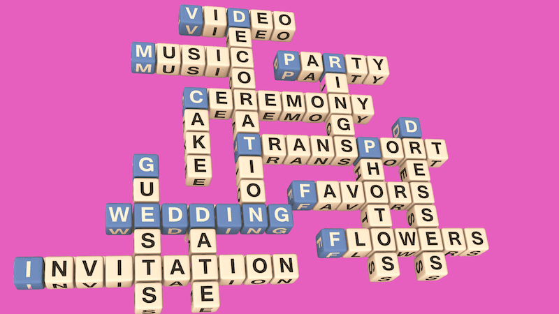 Why Does Wedding Planning Take So Long? 3 Wedding planning words in crossword style