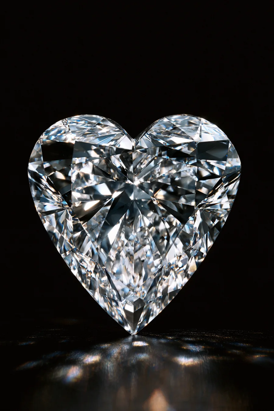 12 Engagement Ring Cuts and Diamond Shapes Compared 10 Heart cut diamond on a black background