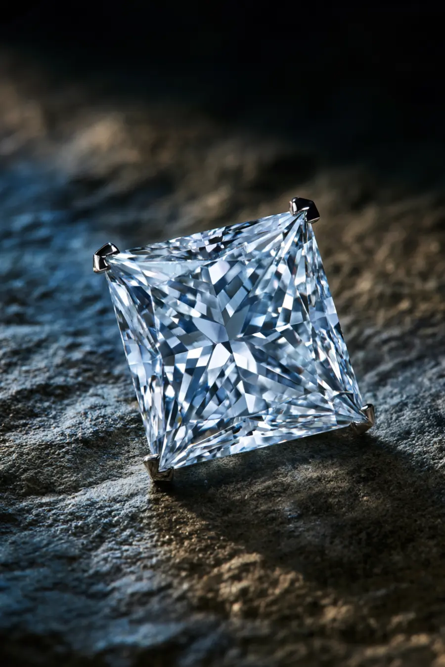 12 Engagement Ring Cuts and Diamond Shapes Compared 2 Princess cut diamond in a four prong setting