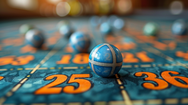 Table Games Close-up of blue roulette balls on a casino-style game table, creating a fun and lively atmosphere for interactive wedding reception entertainment