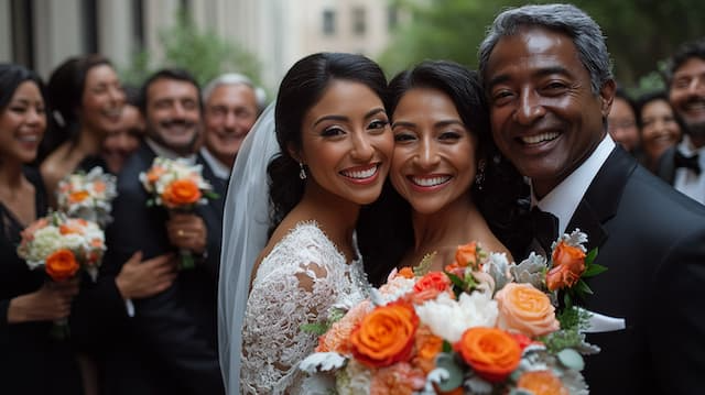 Family Portraits, Bride and Her Parents Family Portraits, Bride and Her Parents