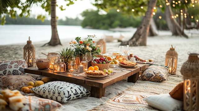 23 Beach Wedding Ideas for the Perfect Oceanfront Celebration 9 Beach Picnic Setup