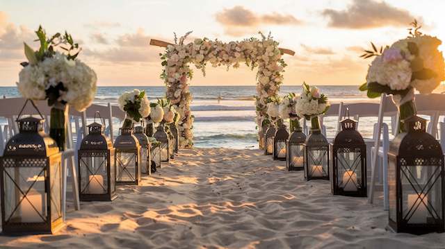 23 Beach Wedding Ideas for the Perfect Oceanfront Celebration 23 Lantern-Lit Aisle