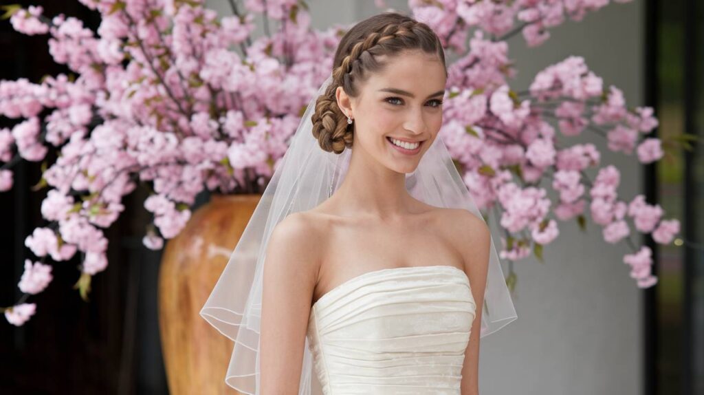 Loose French Braid with Veil A loose, soft French braid under a veil adds a touch of romance to your wedding look. It’s a simple yet elegant hairstyle that allows your veil to shine, while still creating a relaxed, timeless vibe