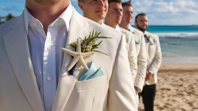 23 Beach Wedding Ideas for the Perfect Oceanfront Celebration 11 Starfish Boutonnieres