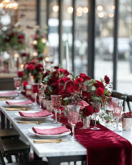 Deep Red Velvet Table Runners Deep Red Velvet Table Runners