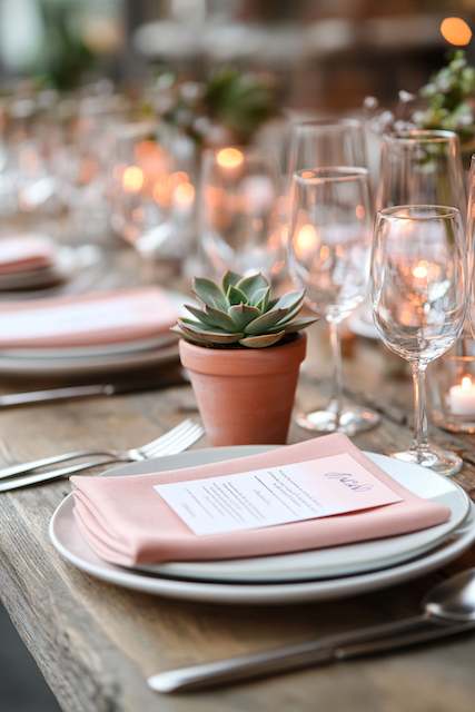 Small Potted Plants As Place Settings Small Potted Plants As Place Settings