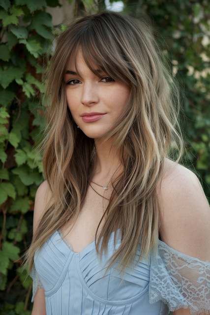 Tousled Shag with Curtain Bangs Tousled Shag with Curtain Bangs